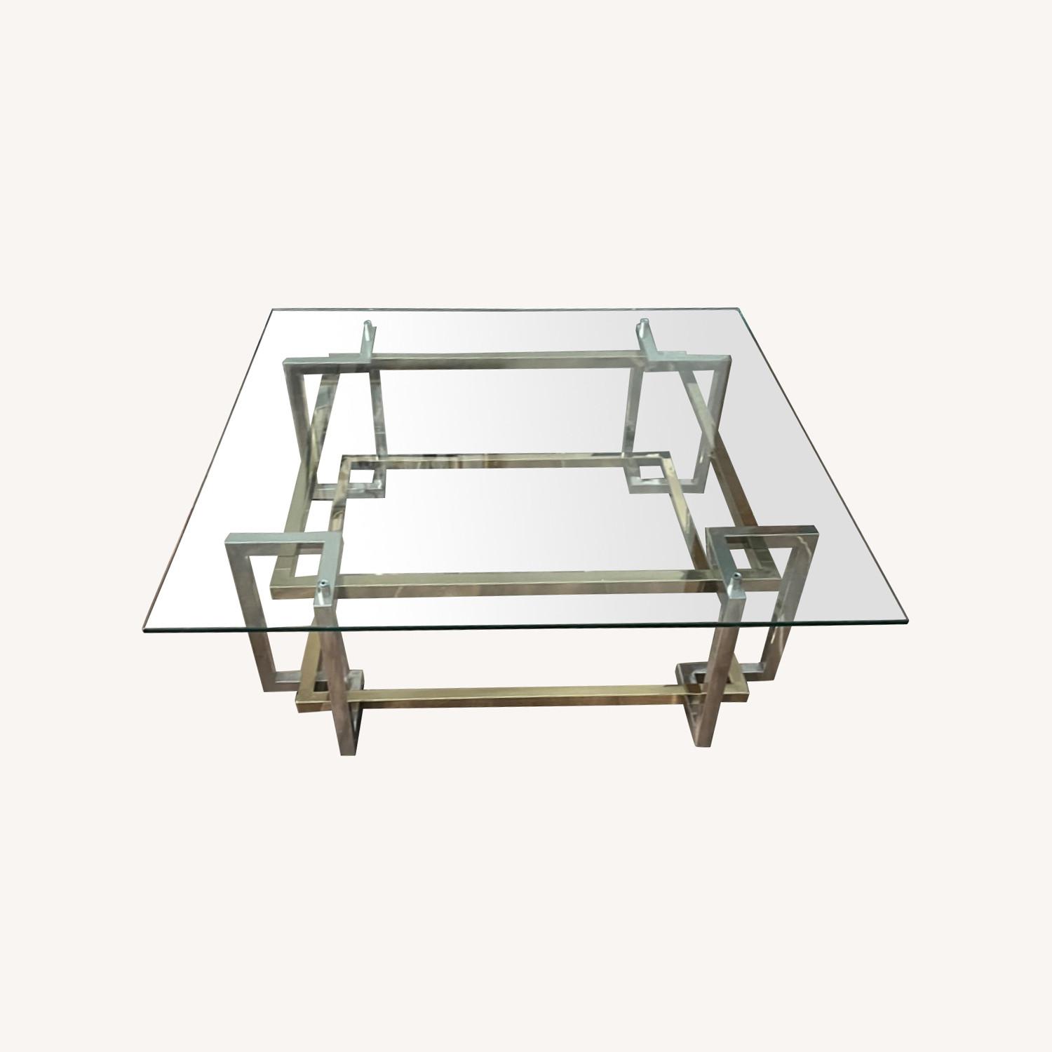 Wayfair Silver Gold Glass Coffee Table AptDeco