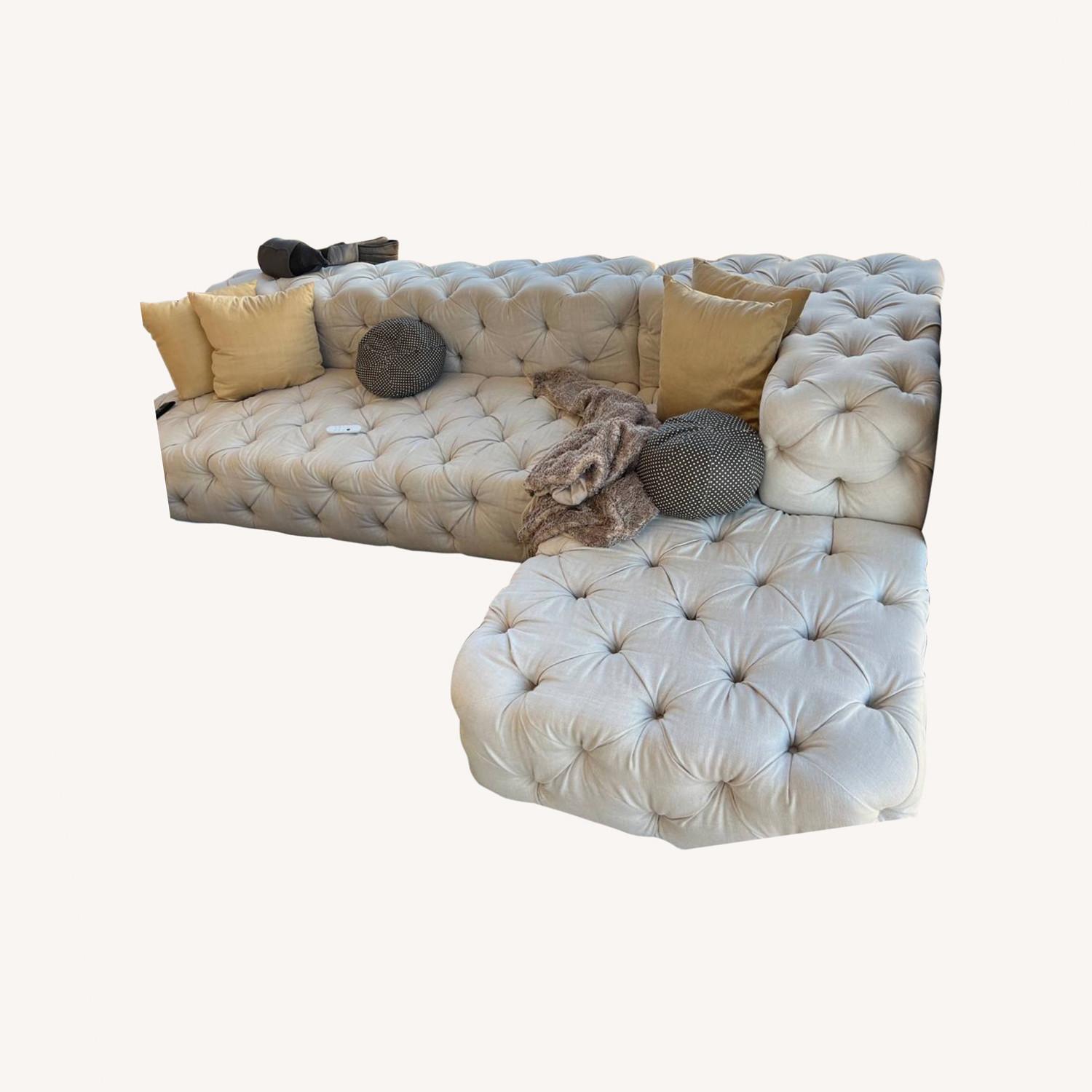 Restoration Hardware Soho Tufted Armless Sofa AptDeco