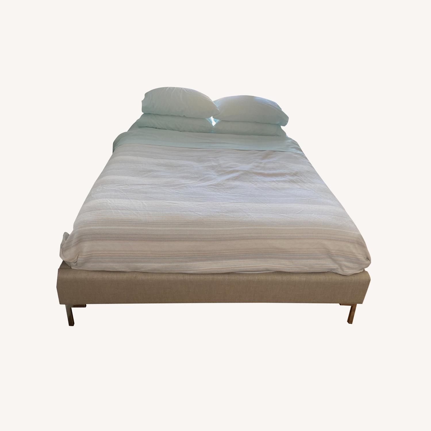 Saatva Santorini Upholstered Platform Queen Bed AptDeco