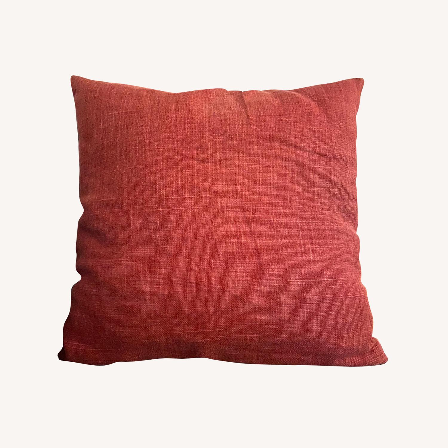 Pottery Barn Red Belgian Linen Pillow AptDeco