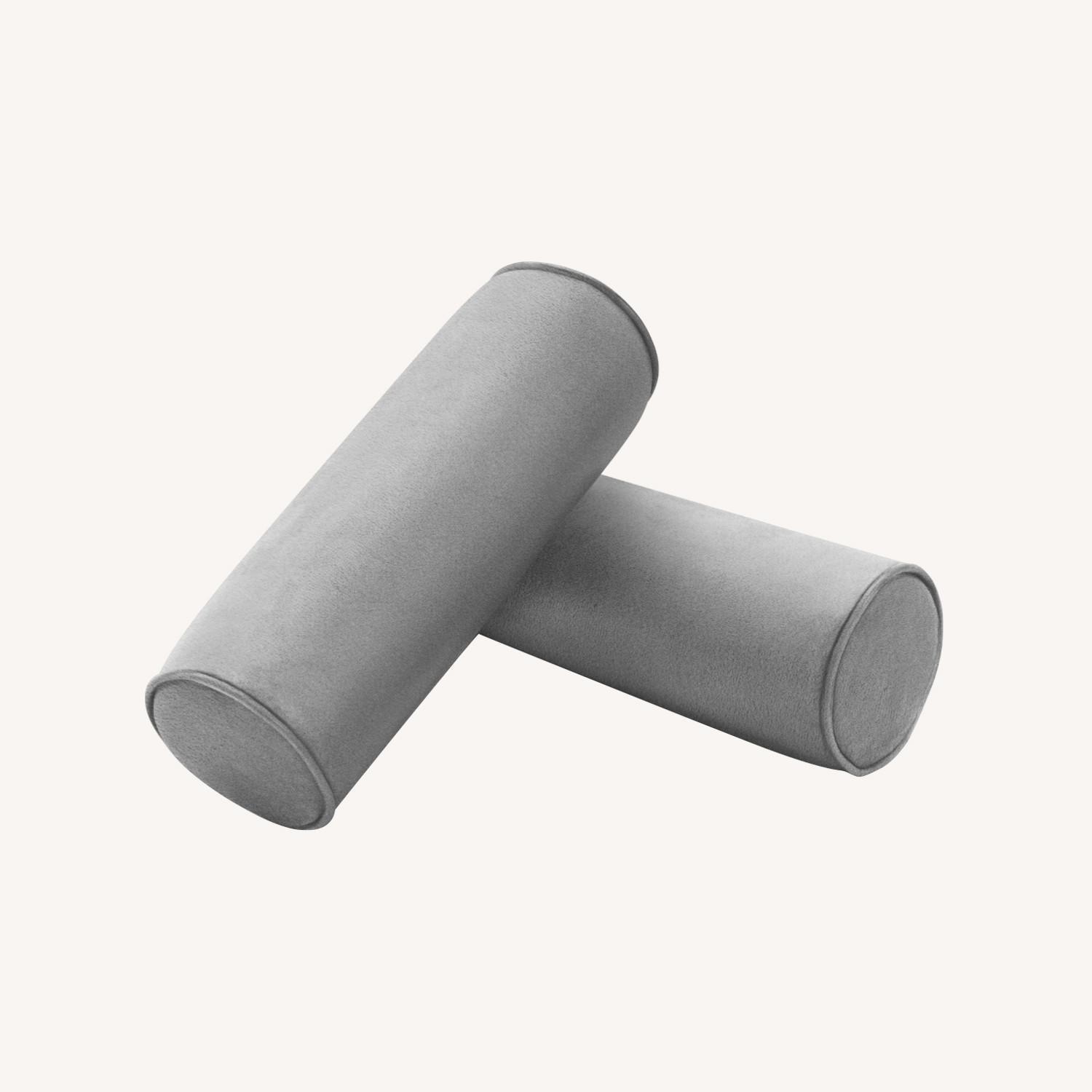 Burrow The Nomad Velvet Bolster Pillow in Feather - image-0