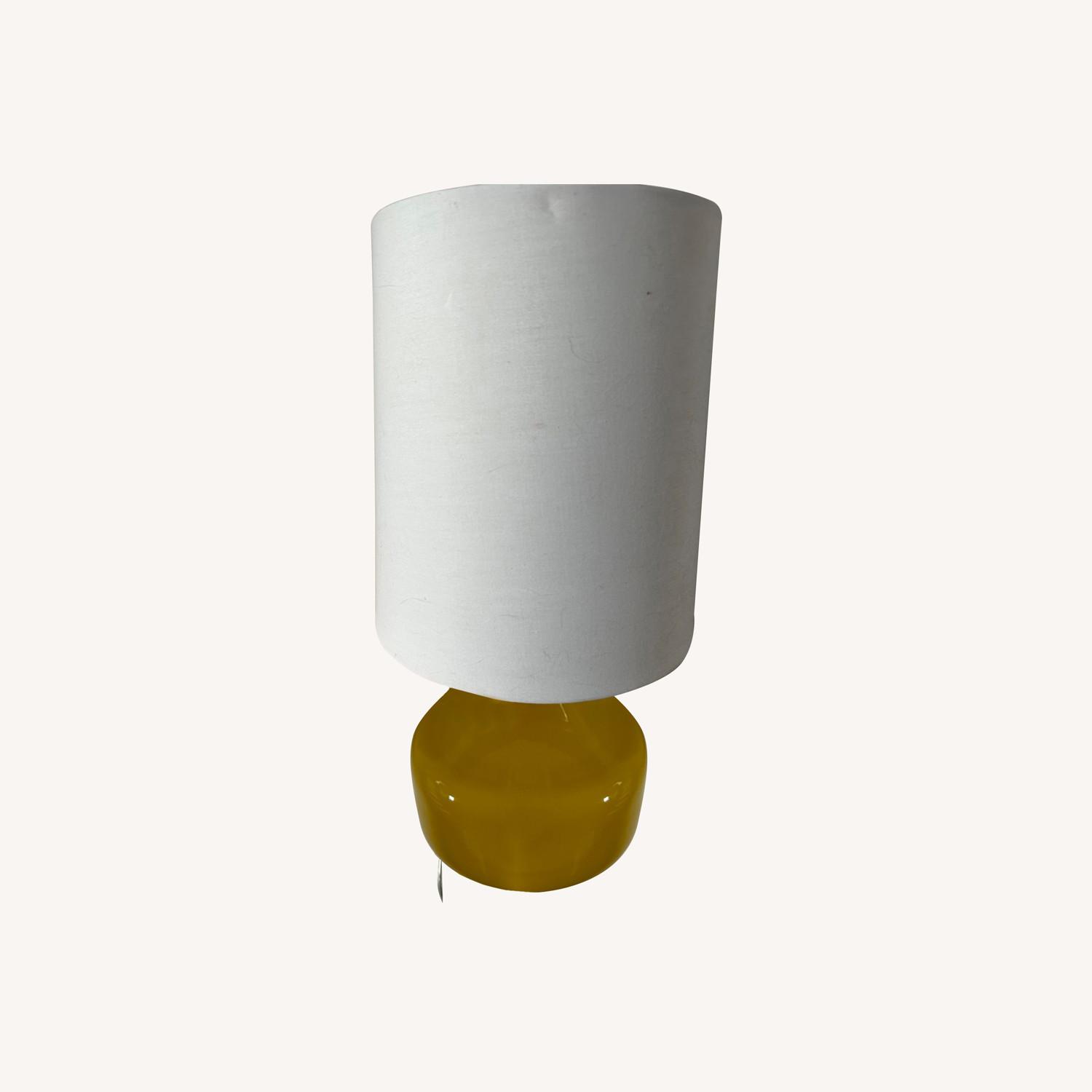 West Elm Yellow Midcentury Style Lamp AptDeco
