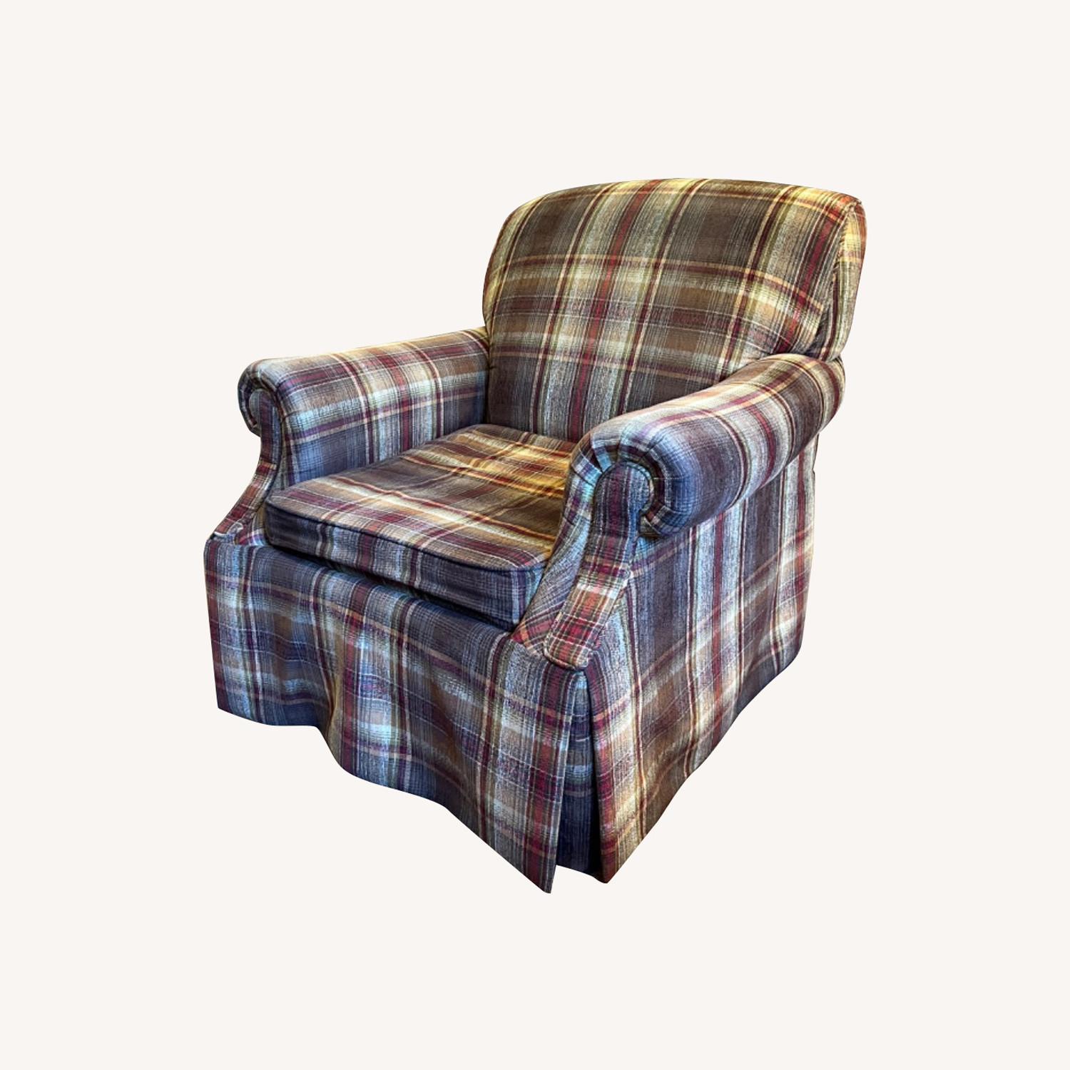 Oversized Brown Plaid Armchair AptDeco
