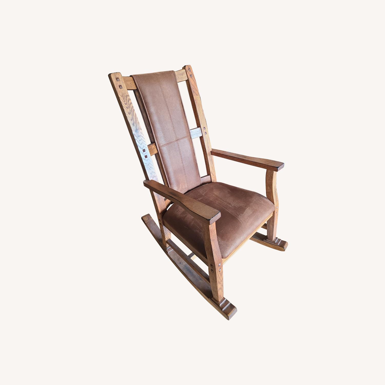 Wayfair Rustic Oak Rocking Chair - image-0
