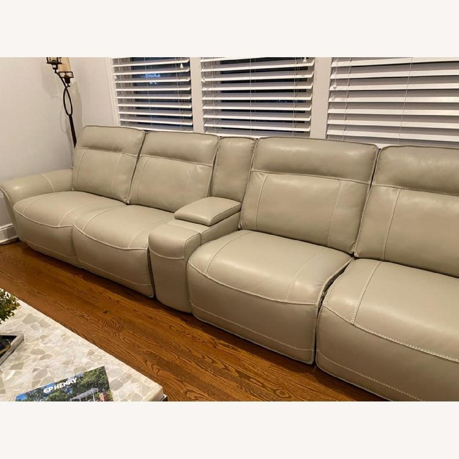 Macy's Leather Sectional - image-2