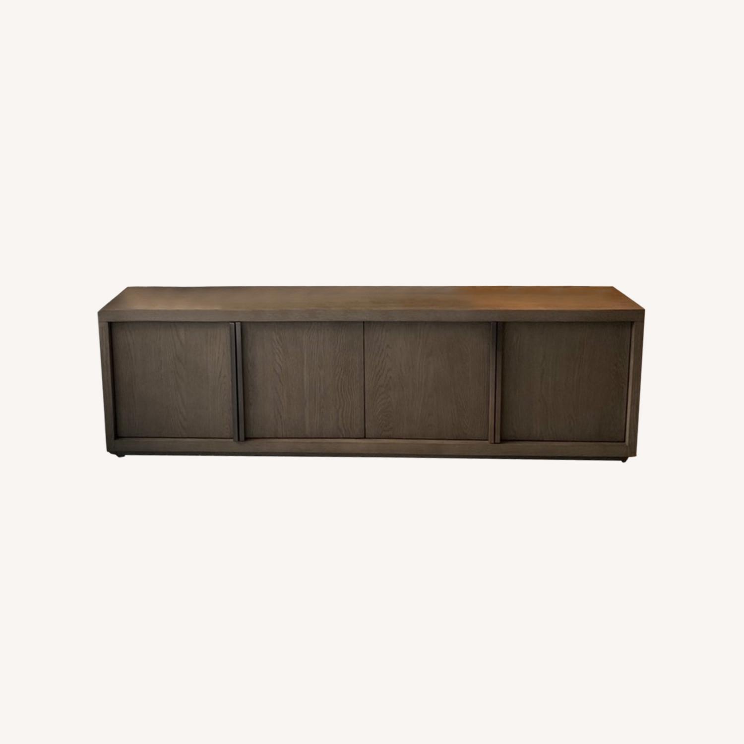 Bezier Panel 4-Door Media Console, Grey Oak/Pewter - image-4
