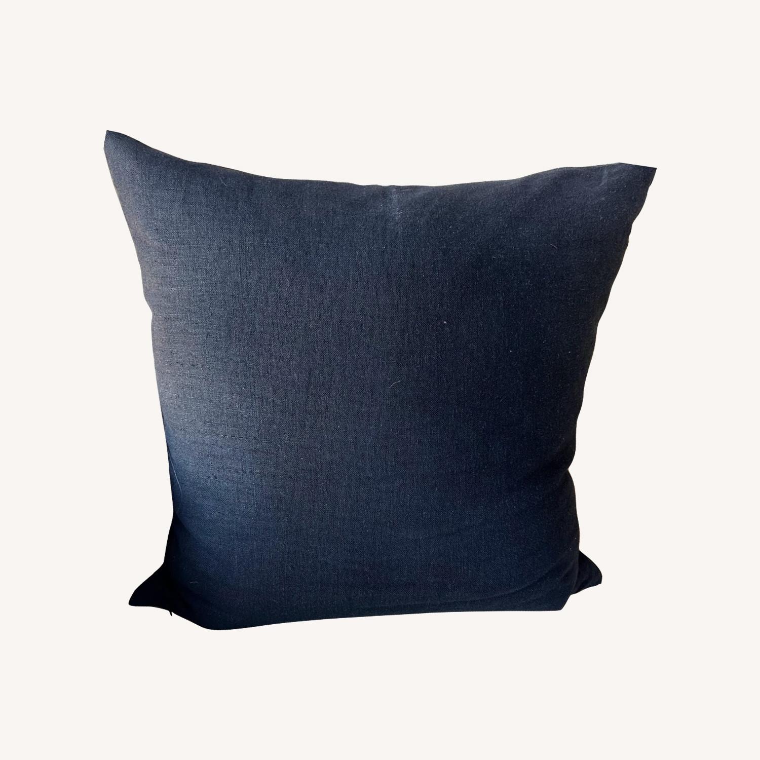 20" linon Black Pillow With Feather-down Insert - image-0