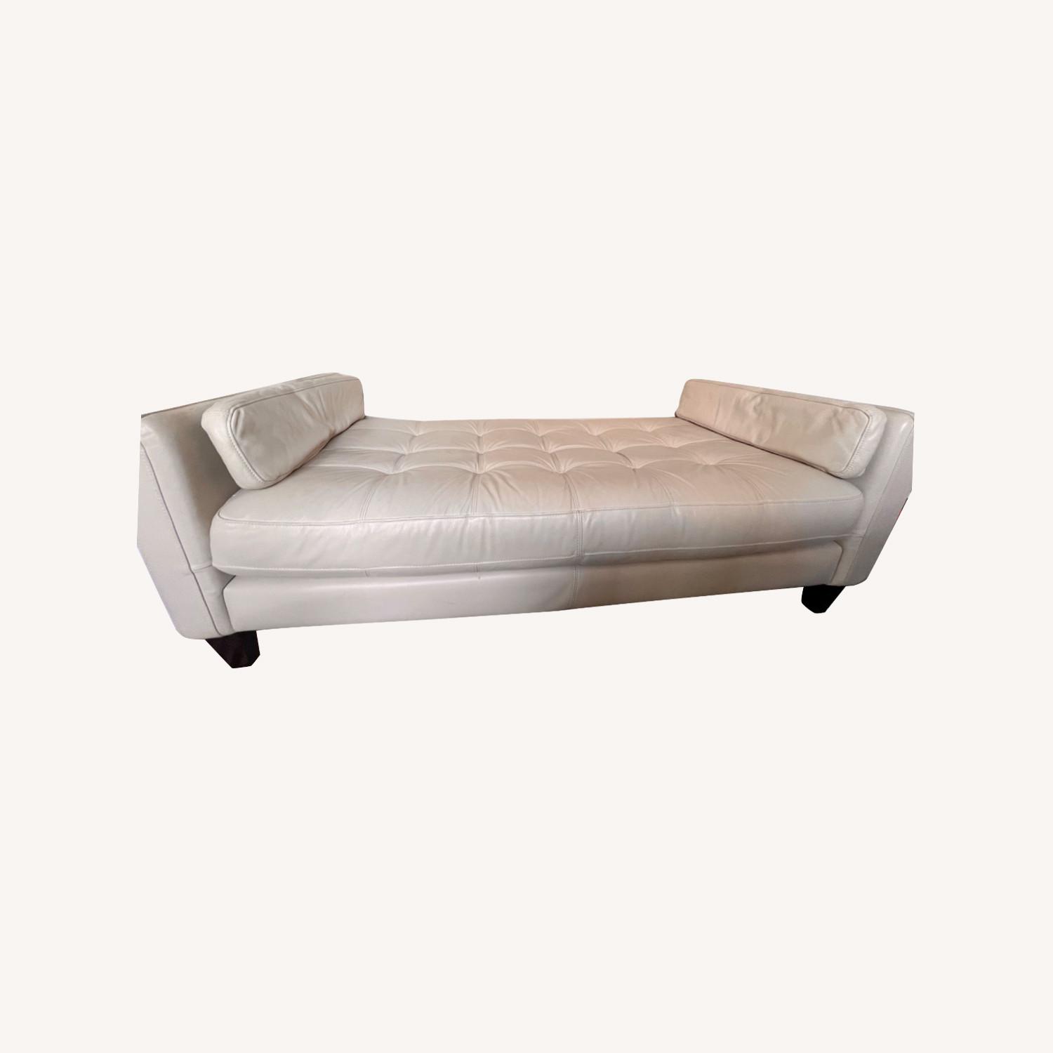 Macys' Kaiyo Off White Leather Chaise - image-0