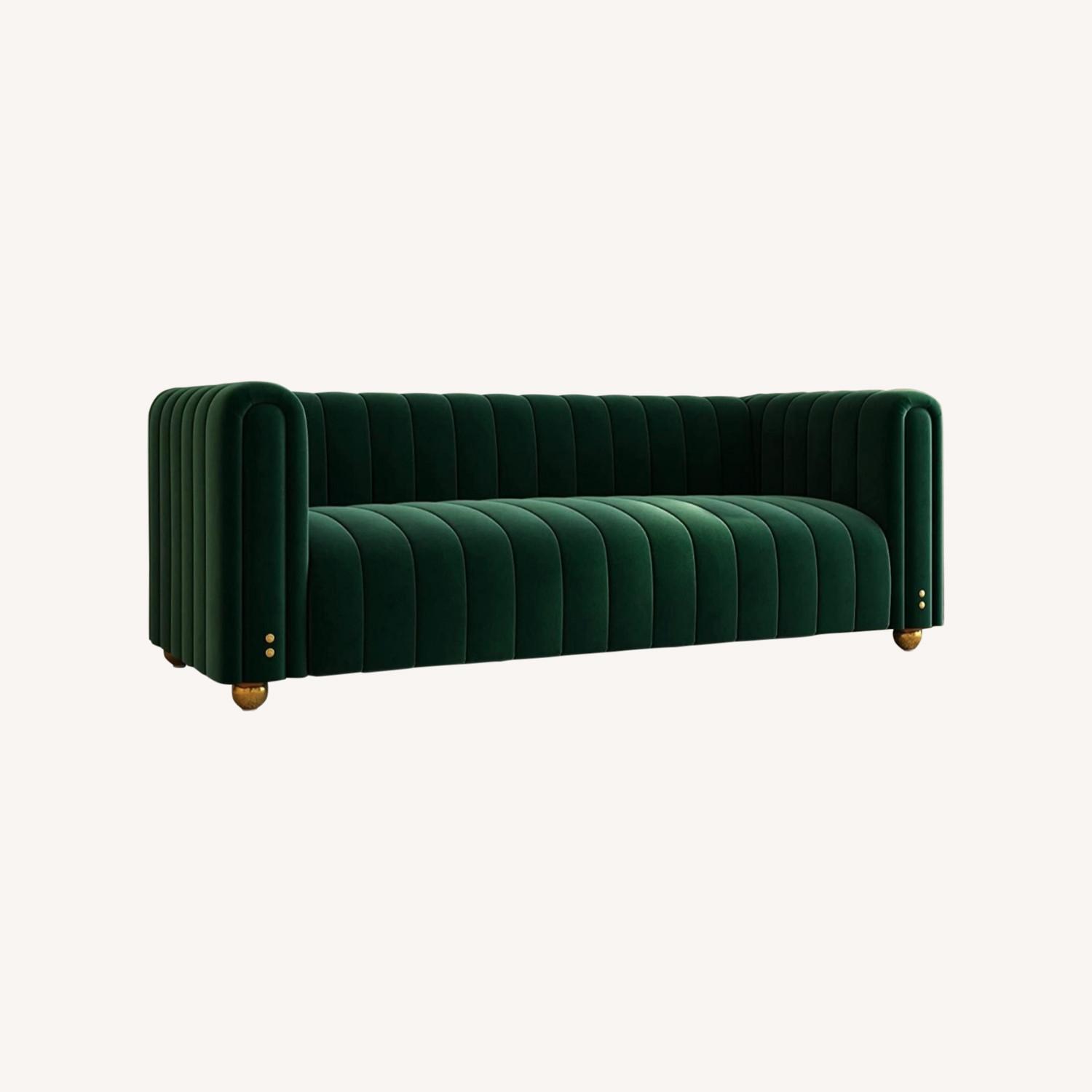 Wayfair Green Velvet Sofa AptDeco