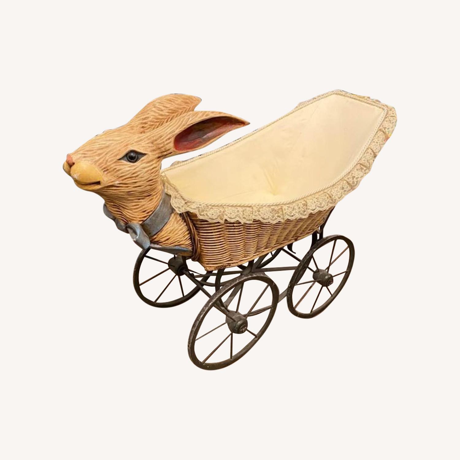 Vintage Rabbit Kids Doll Pram Spring Decor - image-0