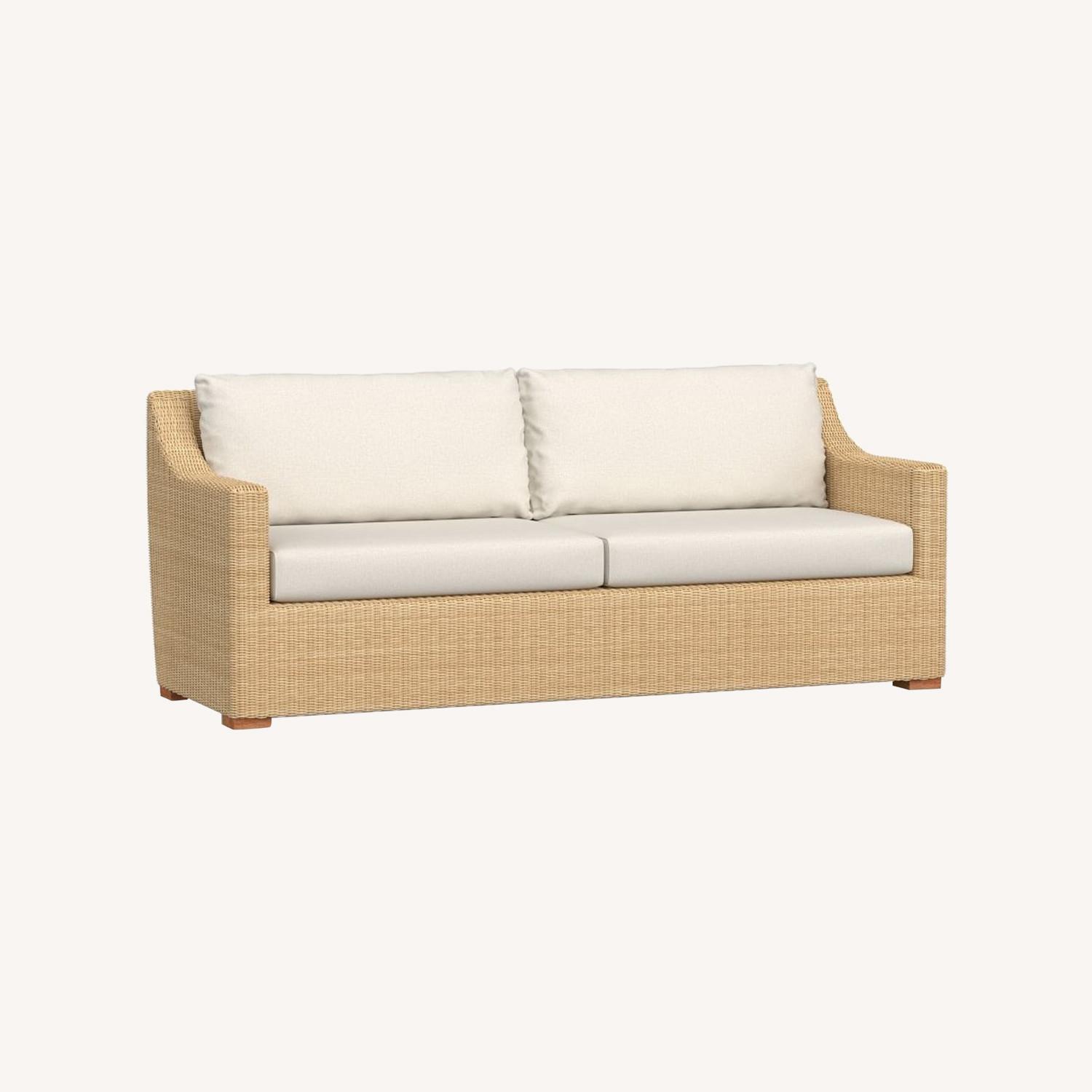 Pottery Barn Hampton All-Weather Wicker Sofa - image-0