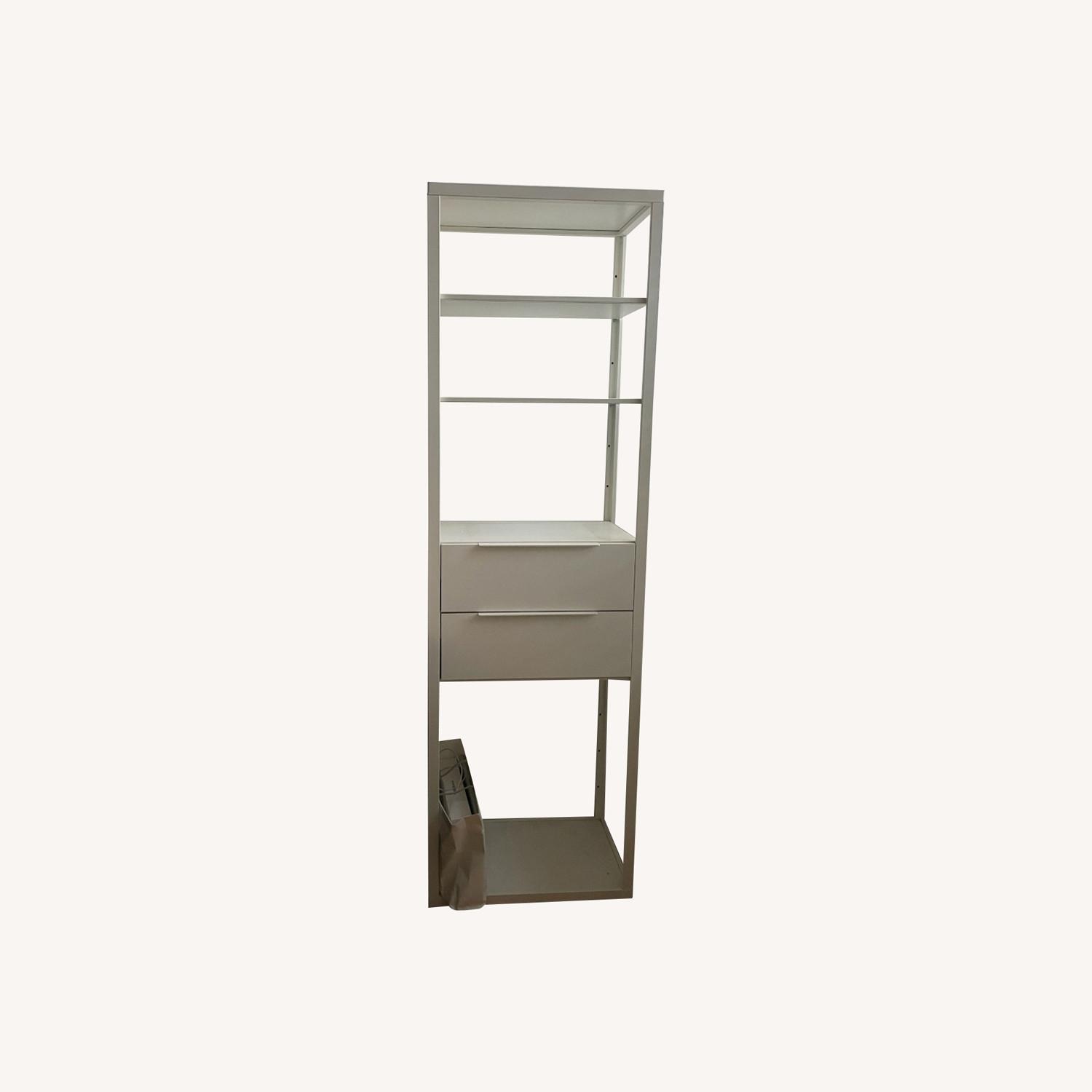 IKEA White Bookshelf with Two Drawers AptDeco