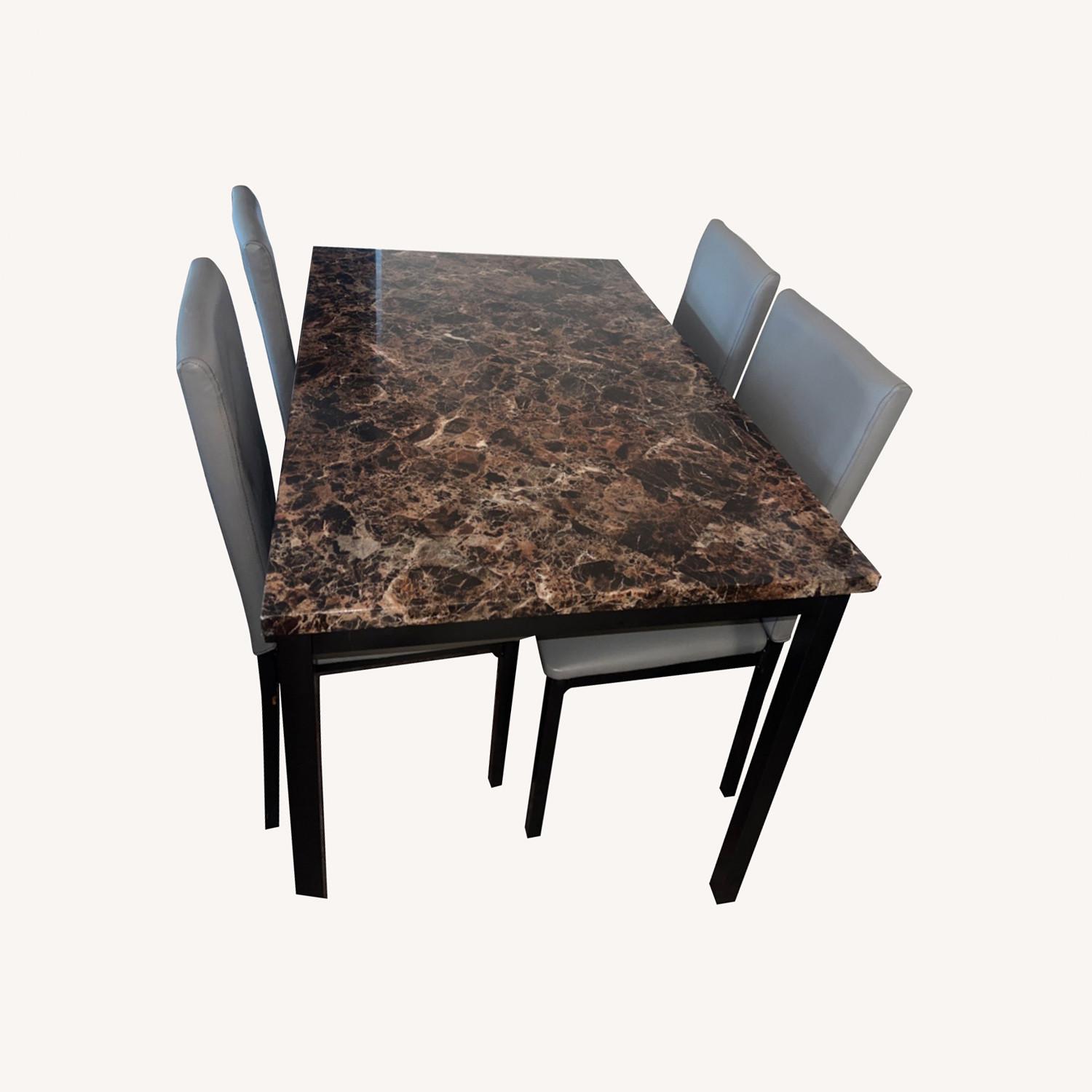 Wayfair Gray 4 Person Dining Table Set - image-0