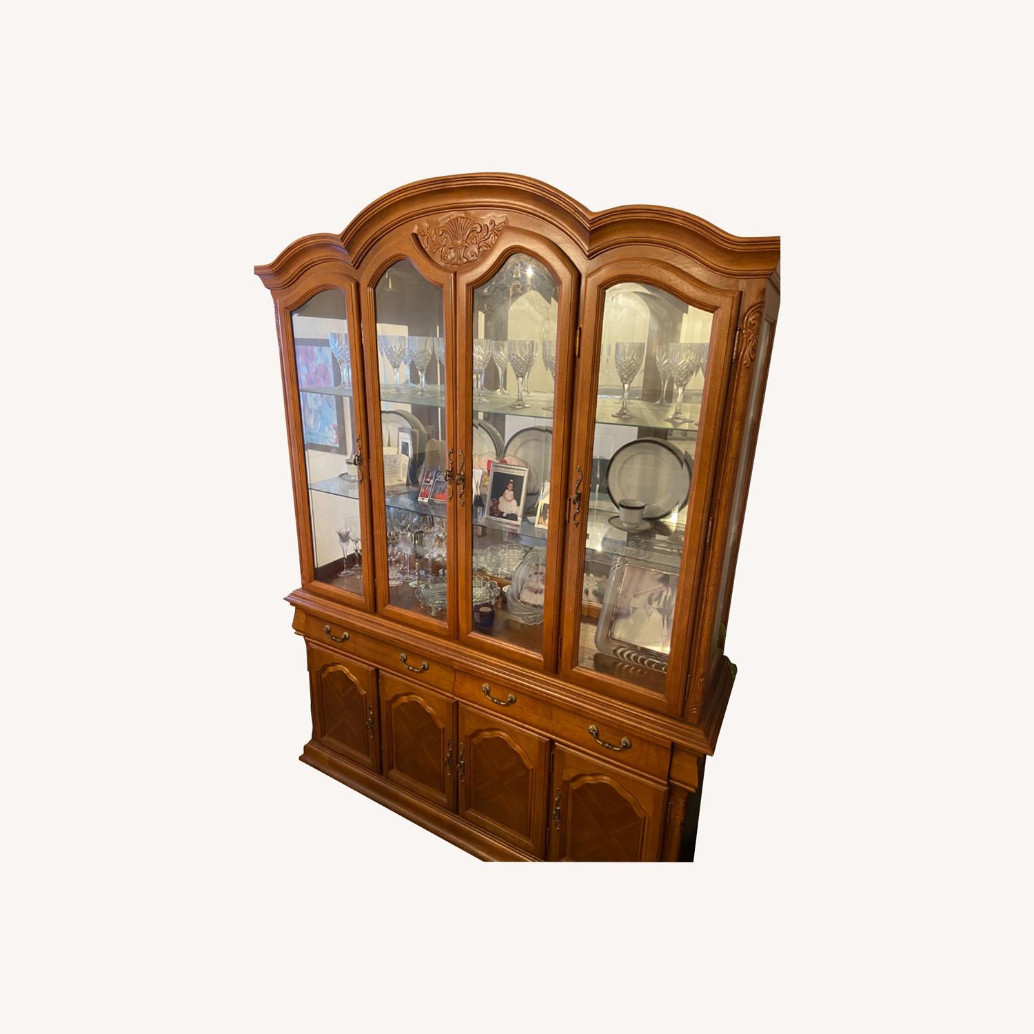 Traditional Two-piece Wood China Cabinet - image-0