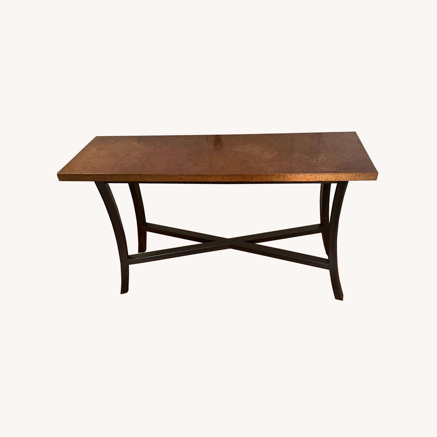 Copper Top Side Table, Steel Frame AptDeco