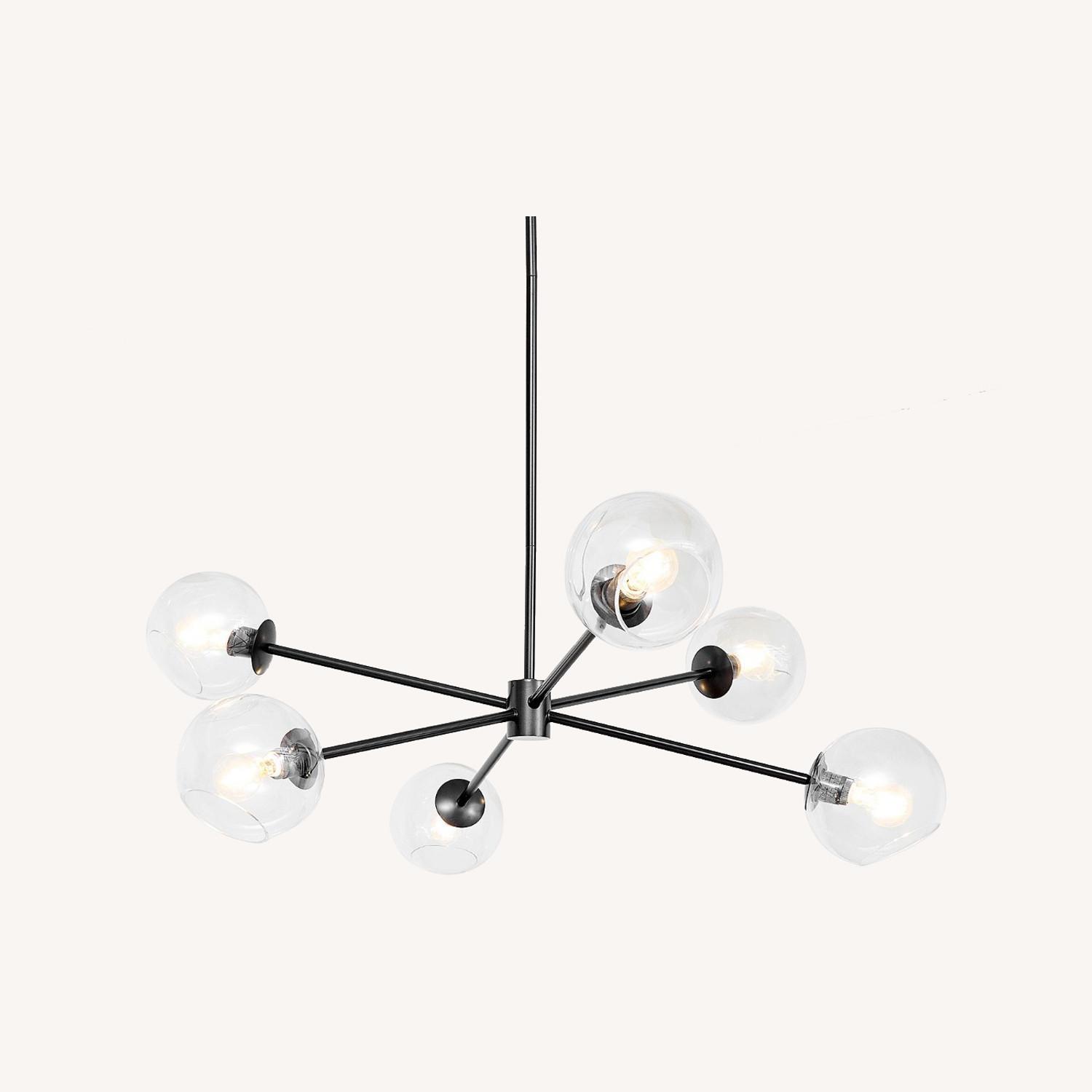 West Elm Staggered Glass 6Light Chandelier (37") AptDeco