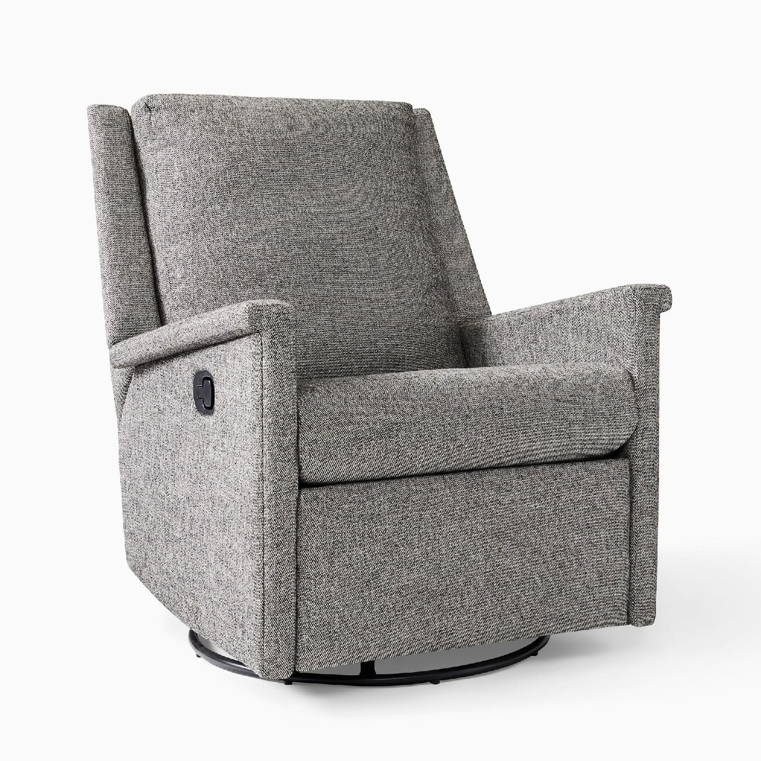 West Elm Carlo Swivel Glider Recliner, Slate Twill - image-3