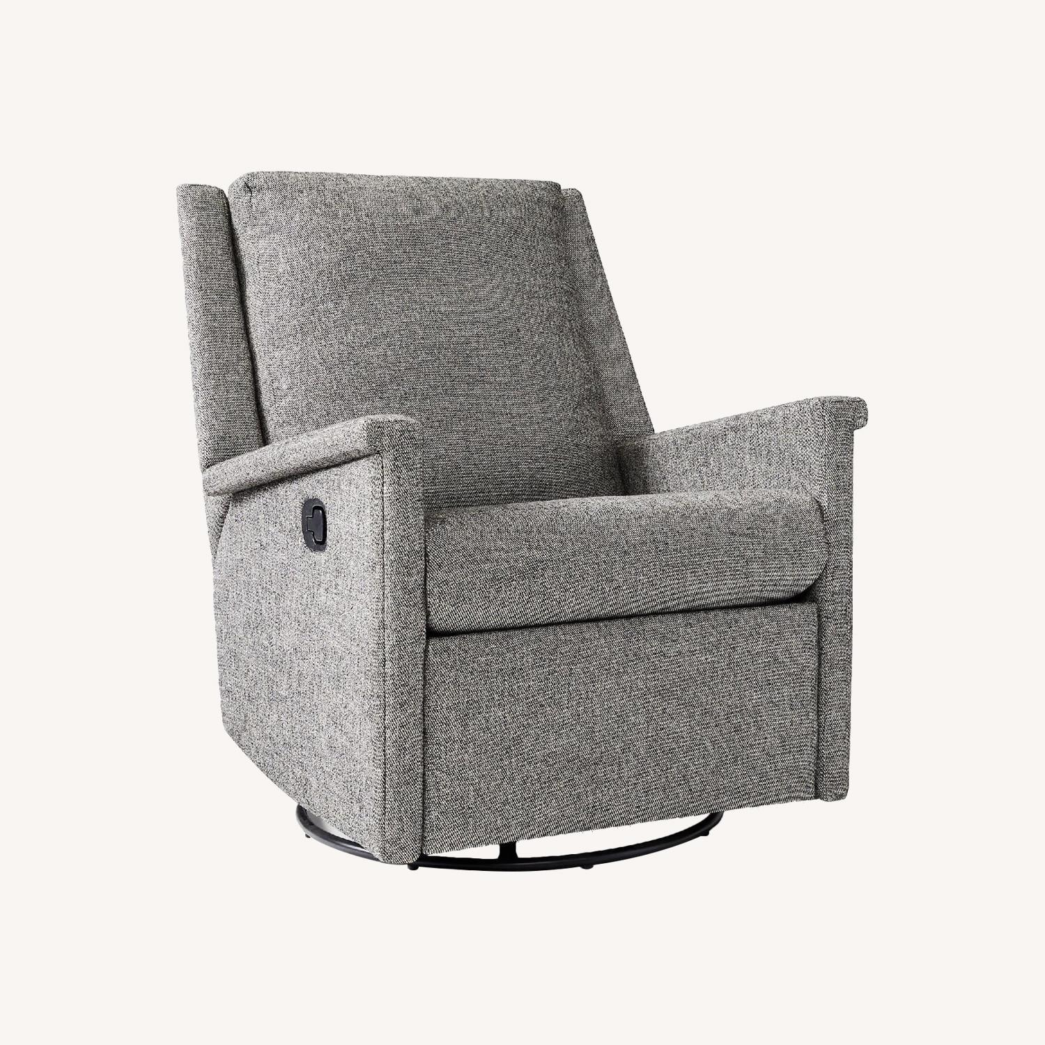 West Elm Carlo Swivel Glider Recliner, Slate Twill - image-0