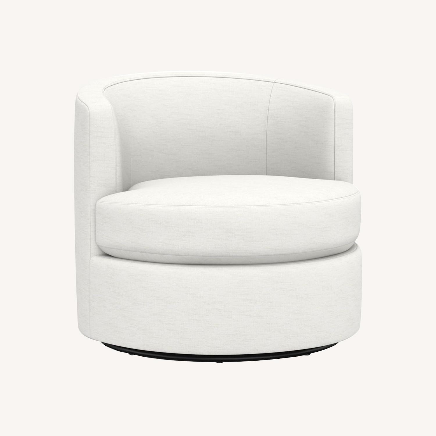 Pottery Barn Balboa Petite Swivel Armchair AptDeco