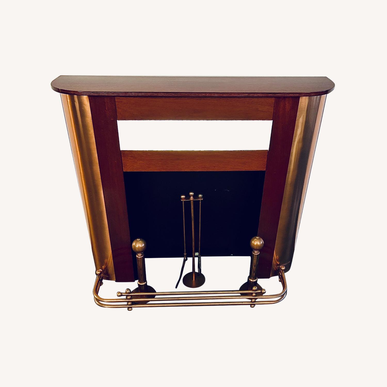 Art Deco Illuminated Fireplace With Matching Tools - image-0