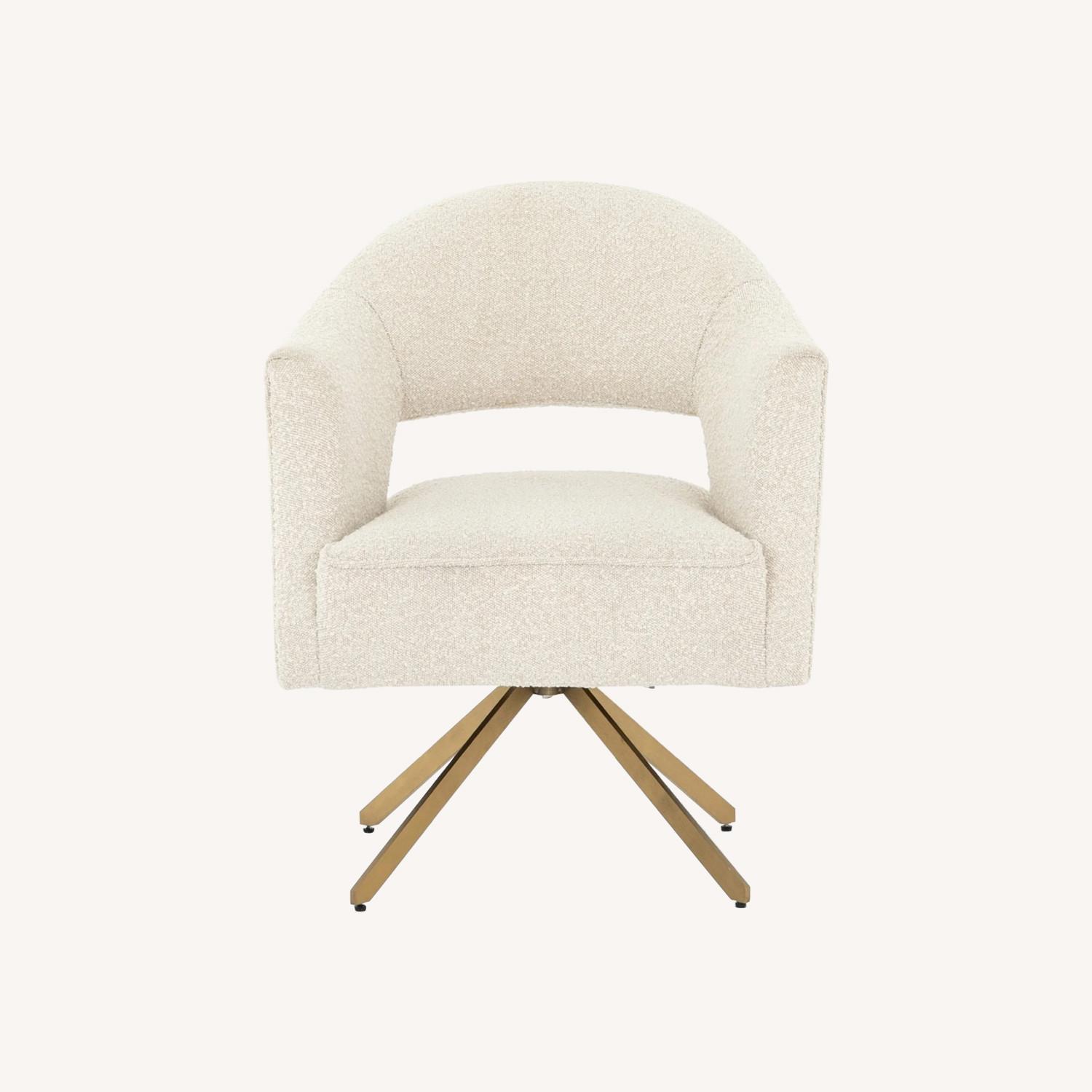 Ivory Boucle Office Desk Chair - image-0