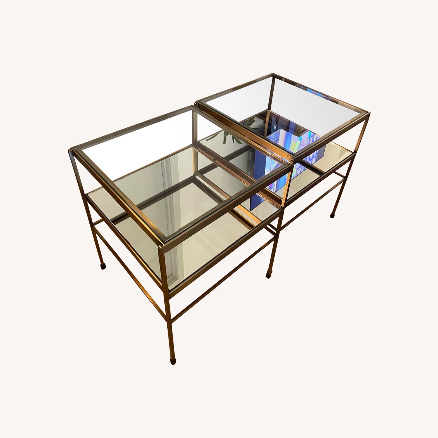 Pottery Barn Gold Bunching Coffee Tables AptDeco