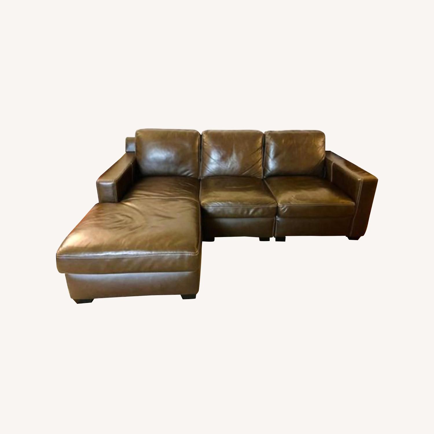 Raymour & Flanigan Leather Sofa AptDeco