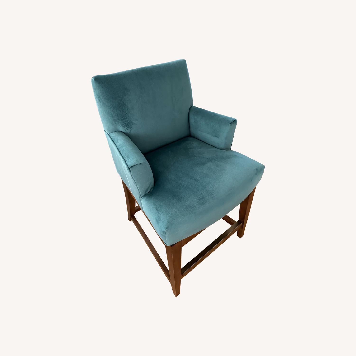 Kitchen Stools in Green Velvet - image-0