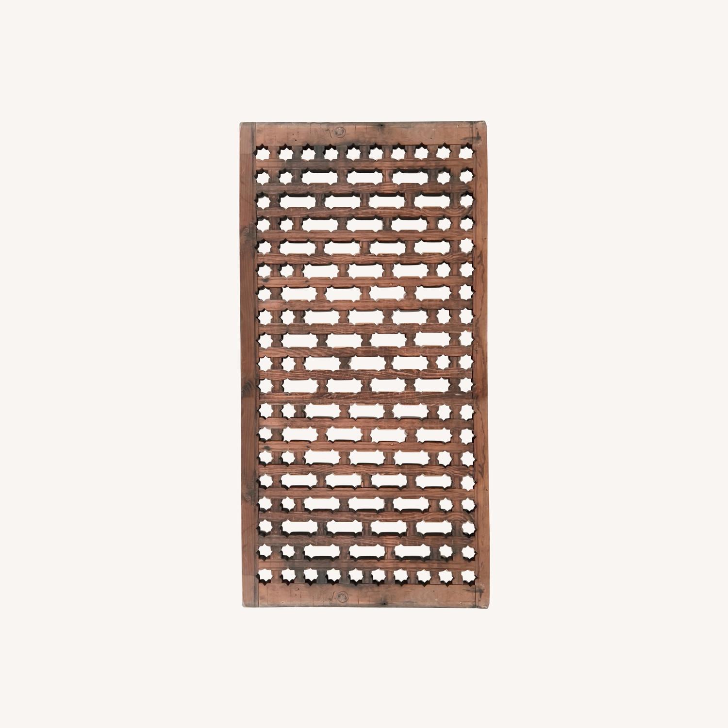 Vintage Hand Carved Panel Screen - image-0