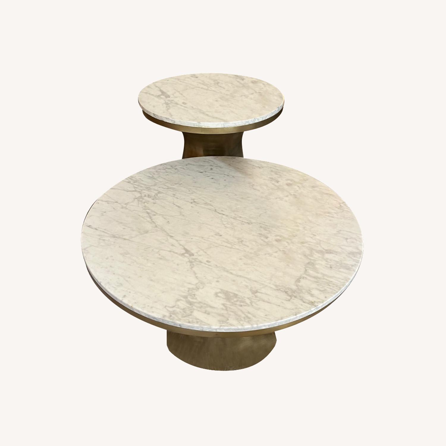 West Elm Coffee Table Set Marble and Gold AptDeco