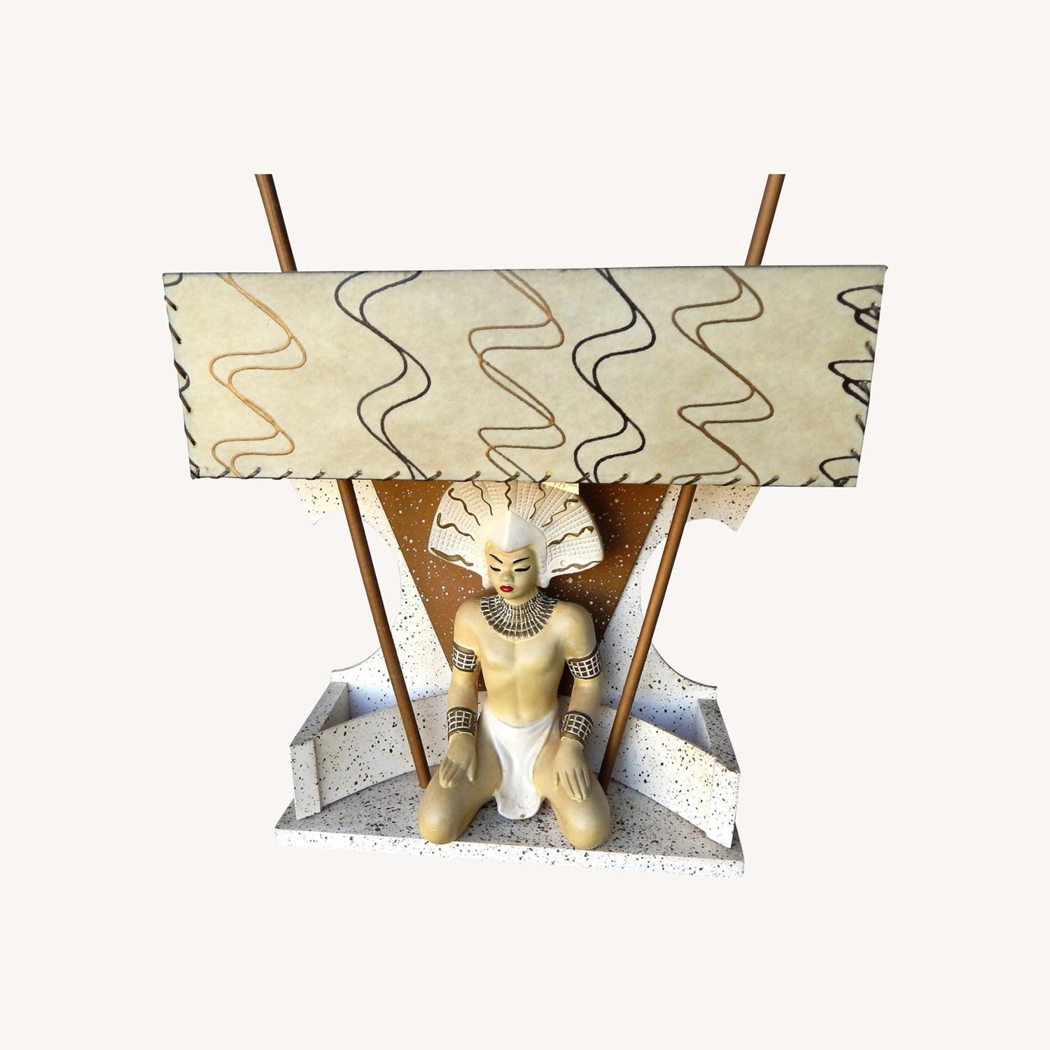 Attco Chalkware / Wood MCM Table or Wall Lamp - image-0