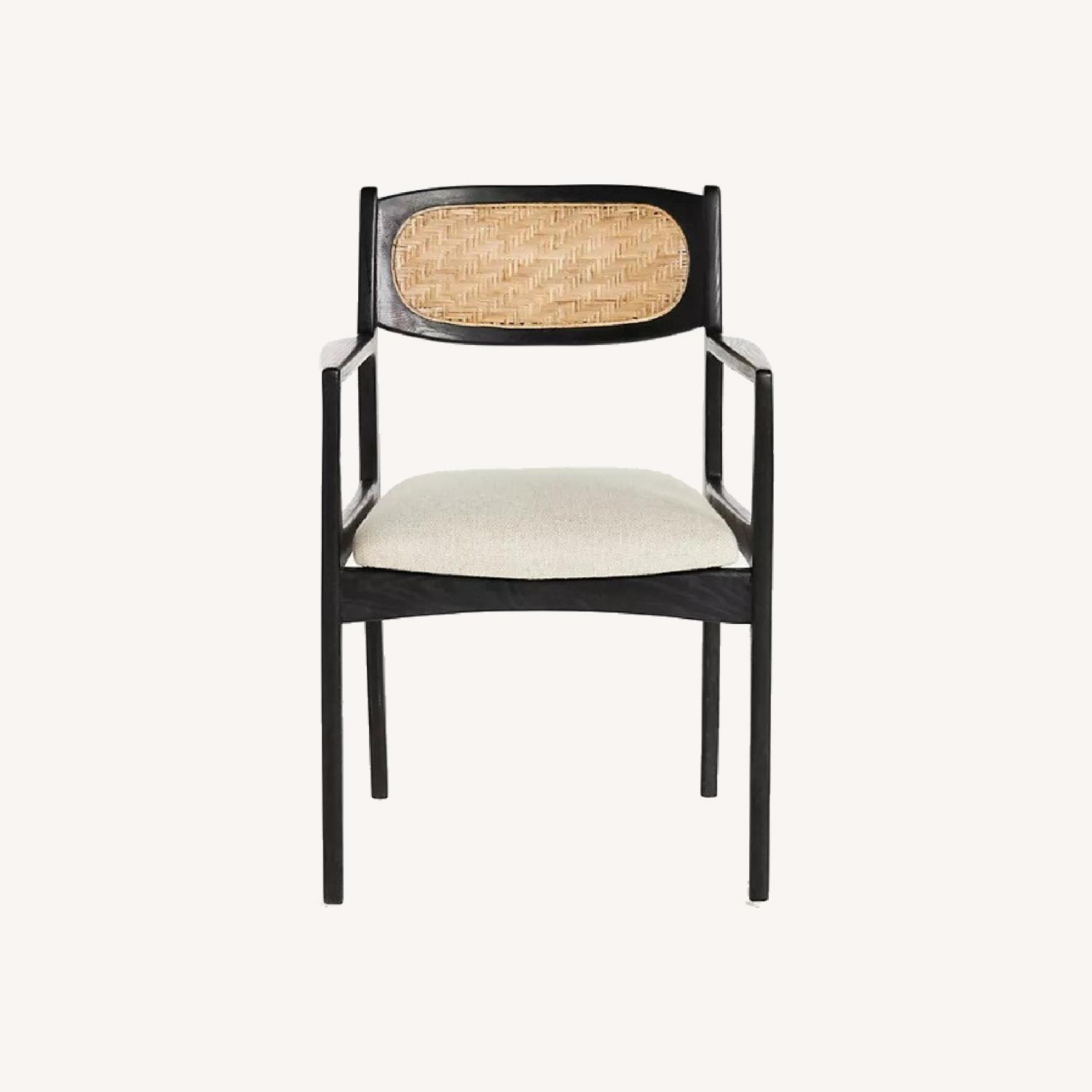 Anthropologie Zoey Caned Arm Dining Chair - image-0