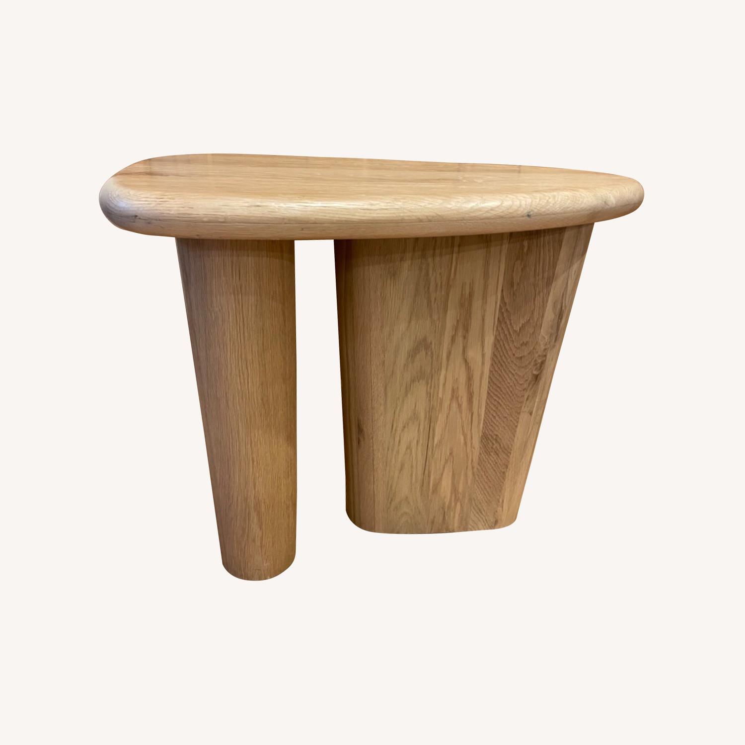 Anthropologie Kalle Sculptural Oak Side Table AptDeco