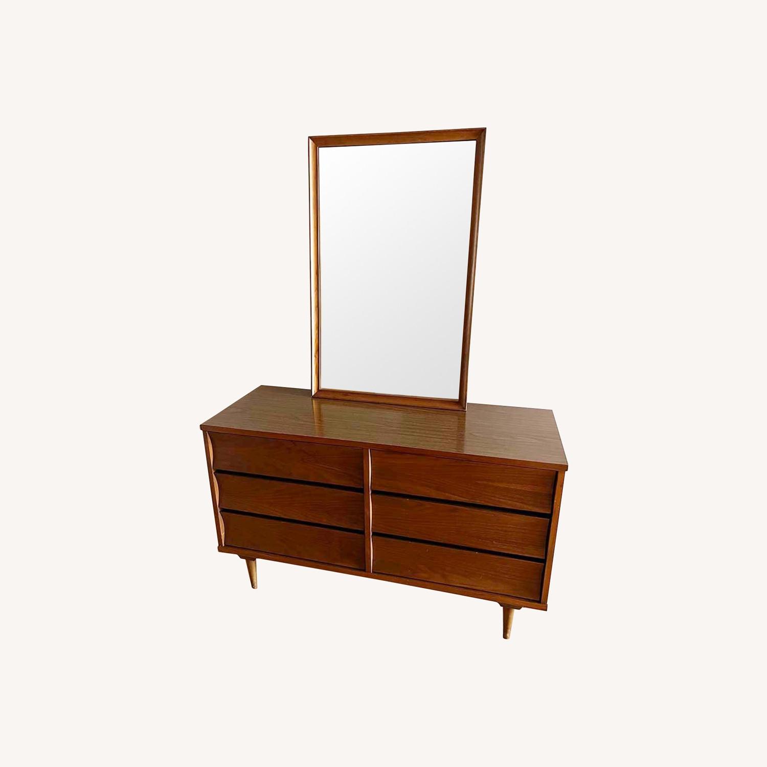 MidCentury Dresser + Mirror AptDeco