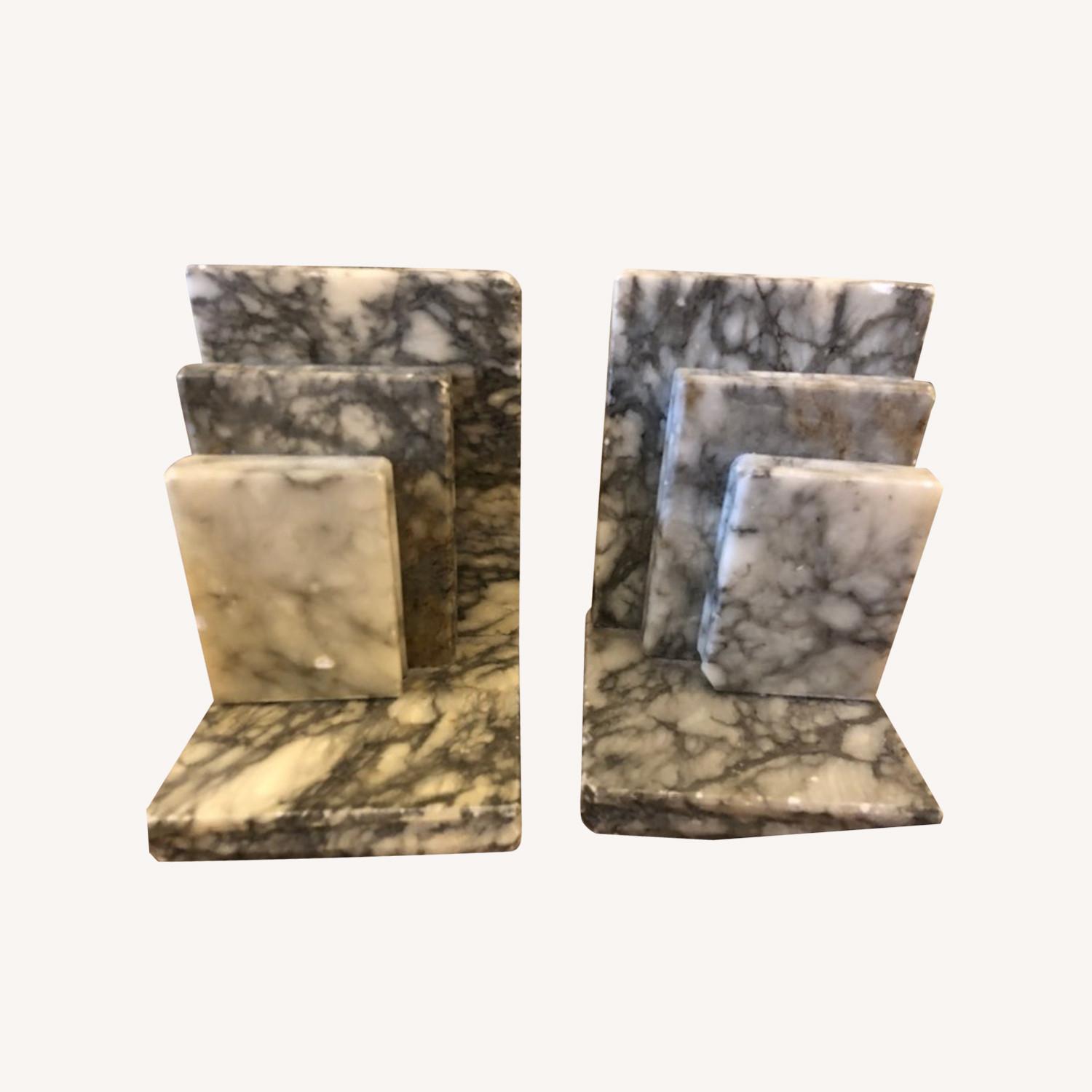 Vintage Marble/Alabaster Bookends - image-0