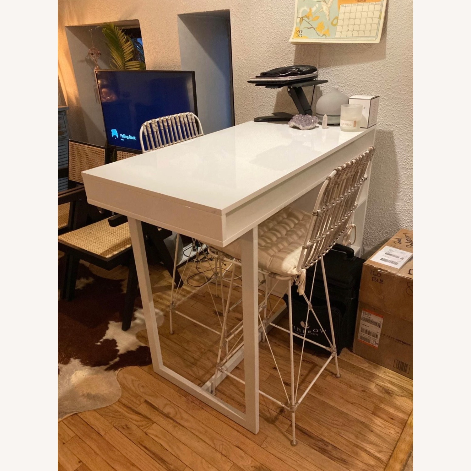 CB2 White Dining Table - image-4