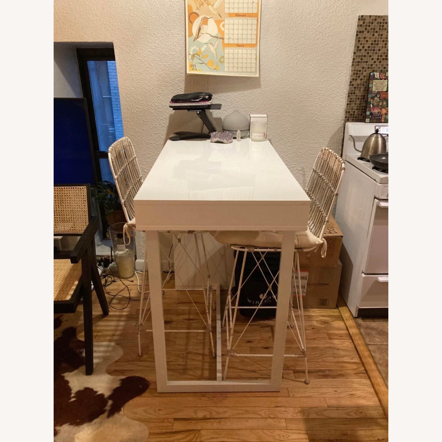 CB2 White Dining Table - image-3