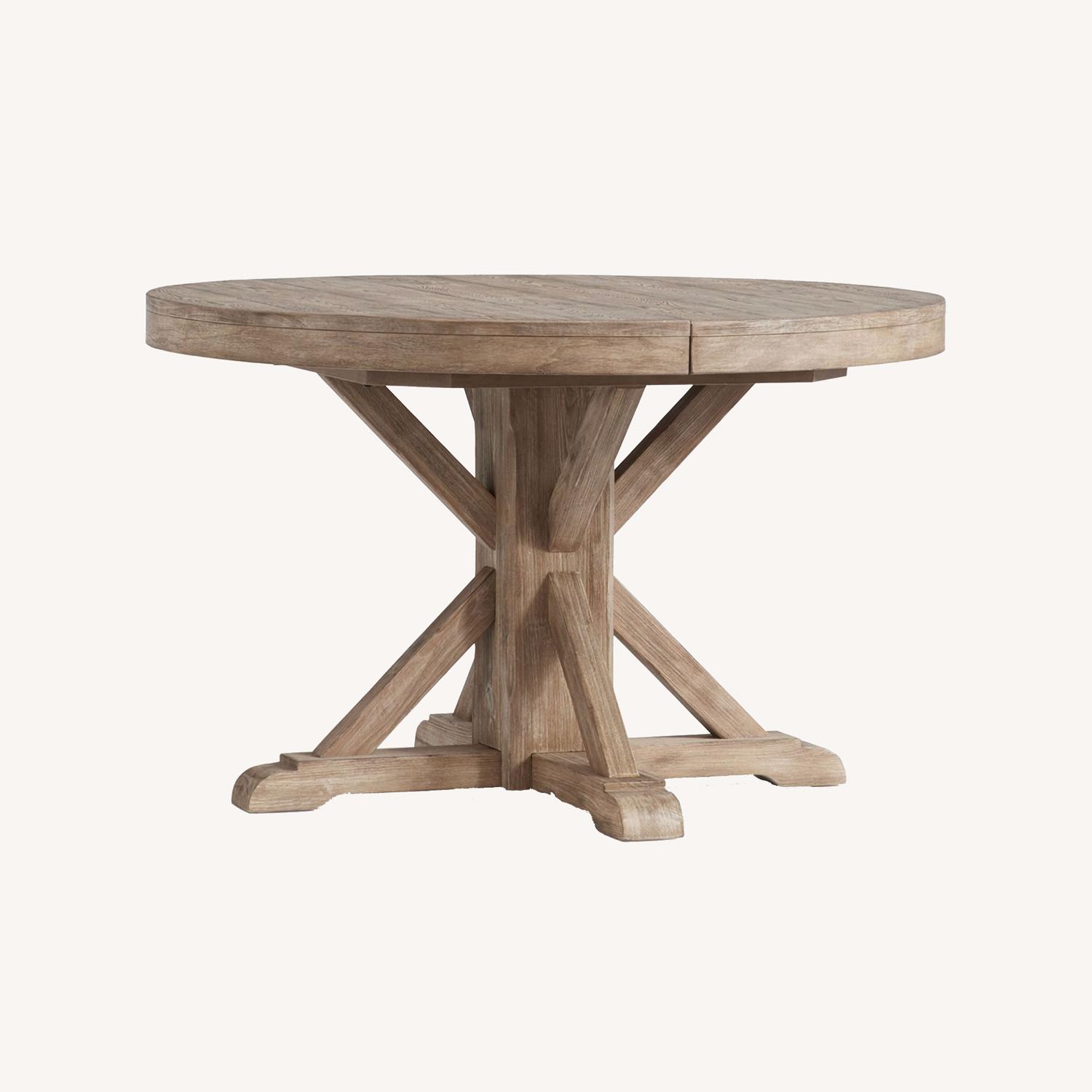 Pottery Barn Benchwright Round Pedestal Extending Table - image-0
