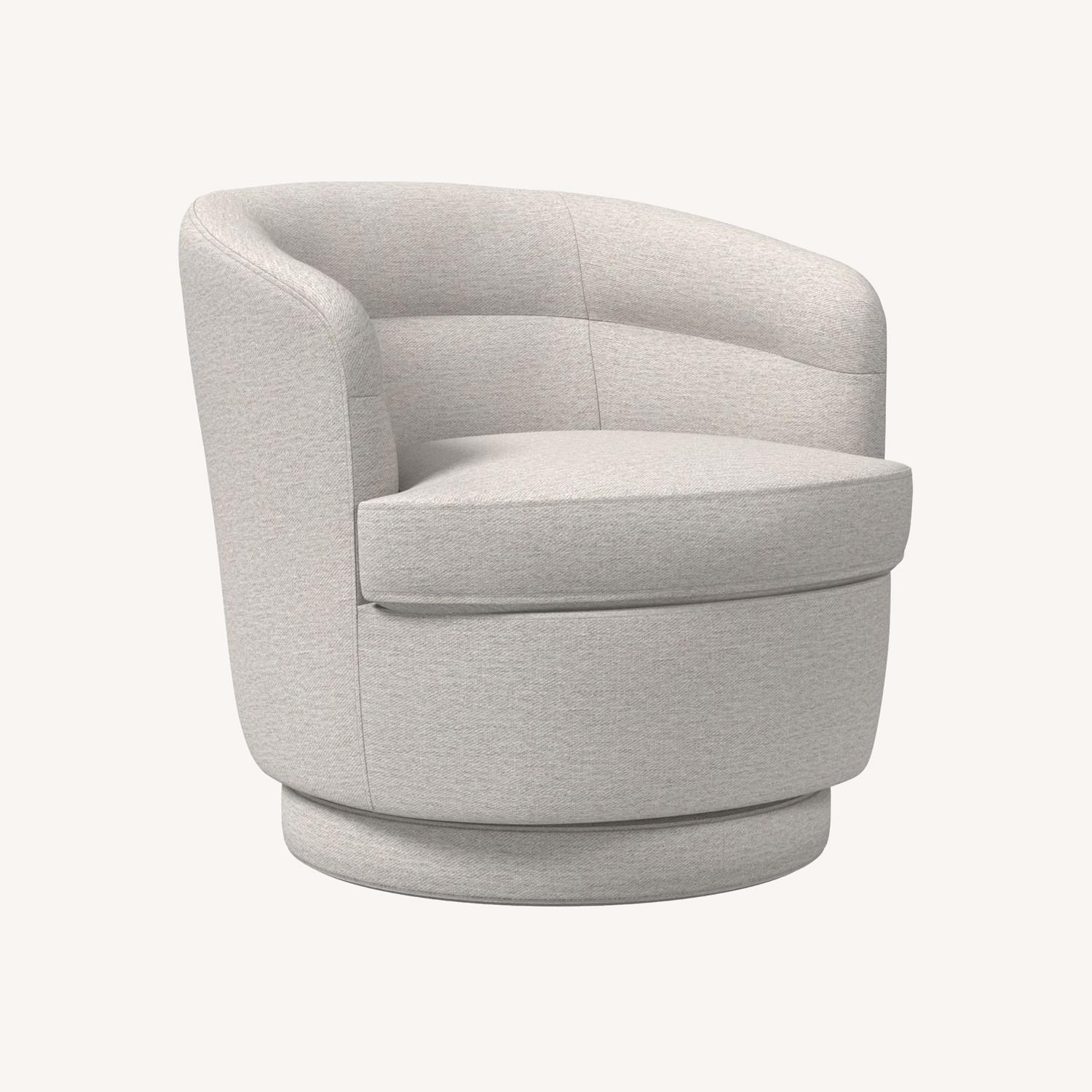 West Elm Viv Swivel Chair, Sand, Flatweave - image-0