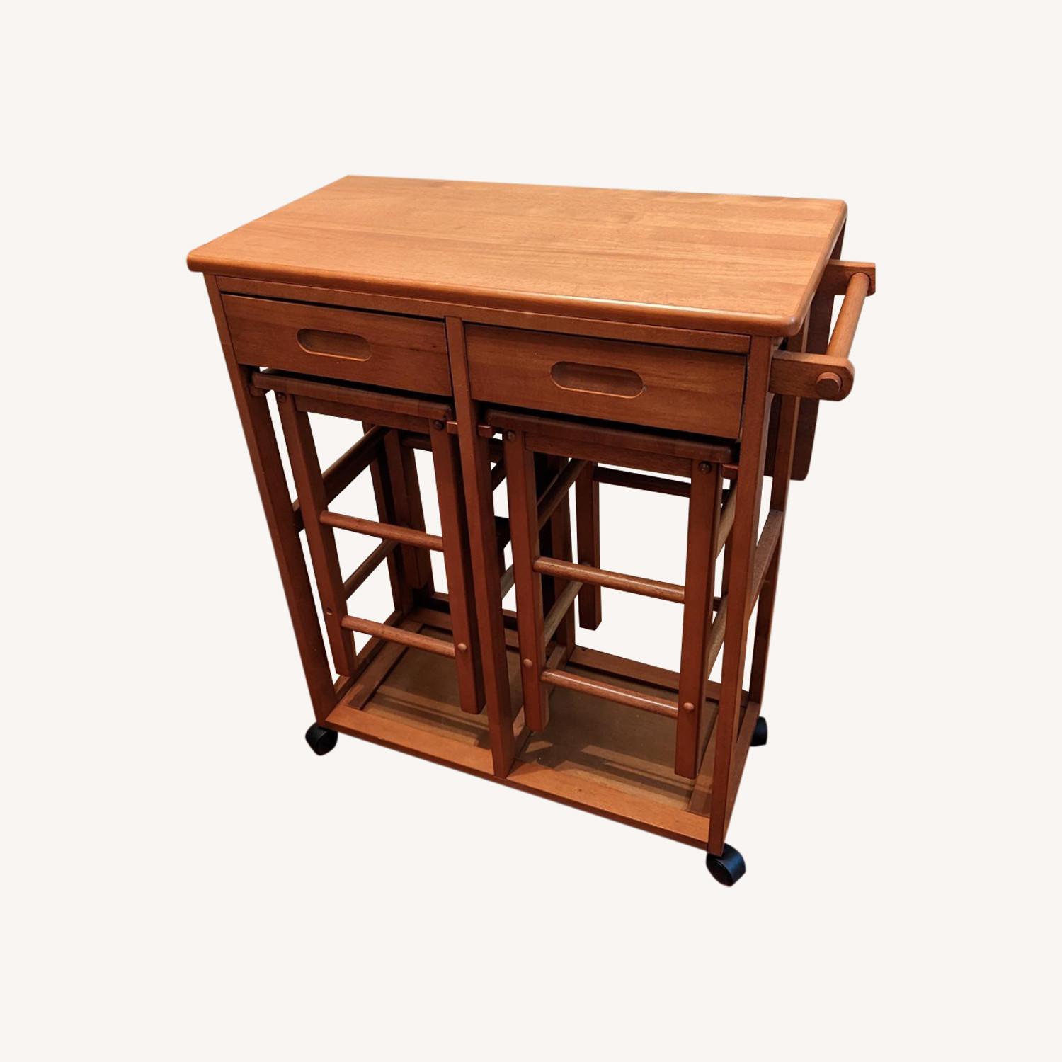 Wayfair Folding Dining Table and Two Stools AptDeco