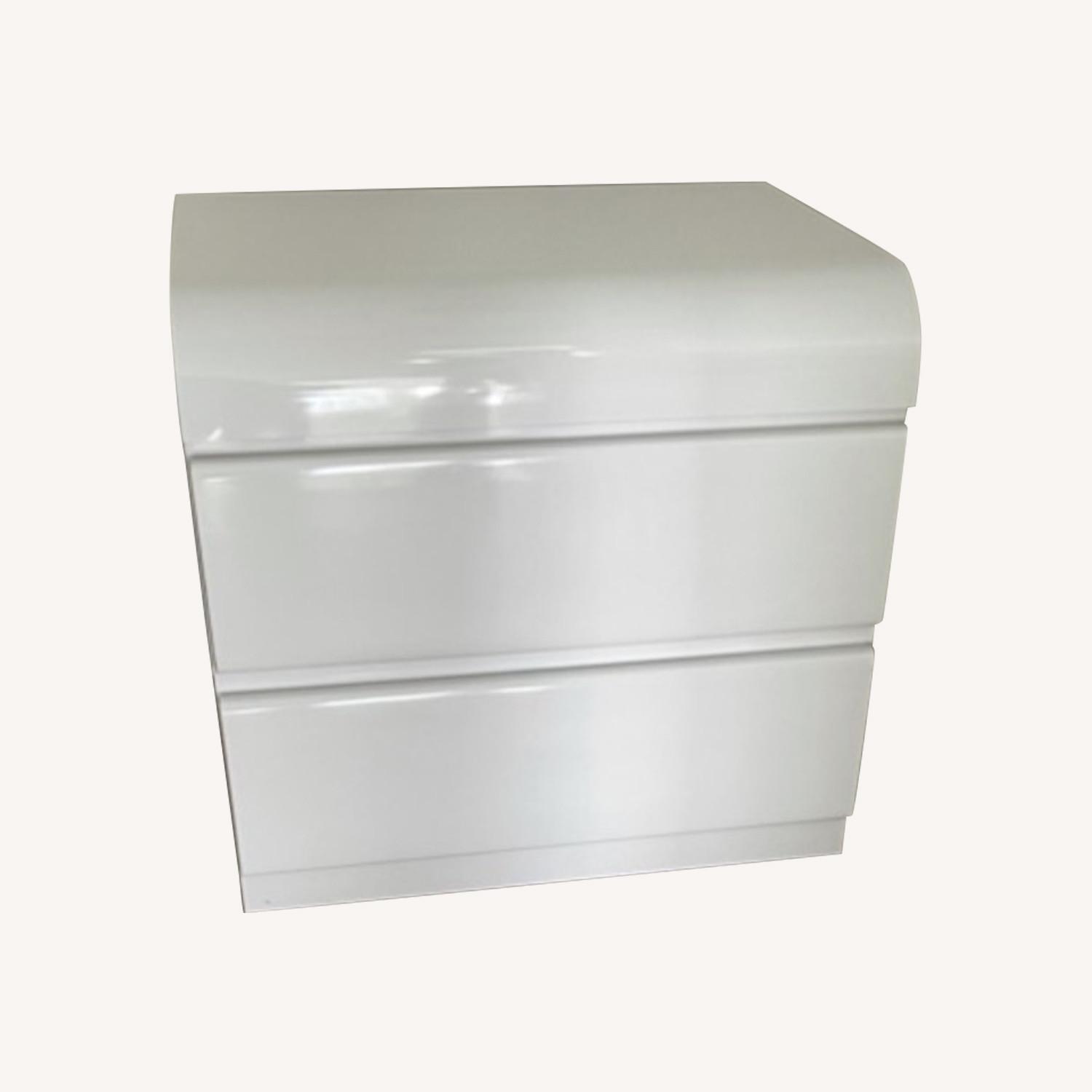 White Lacquer Side Table - image-0