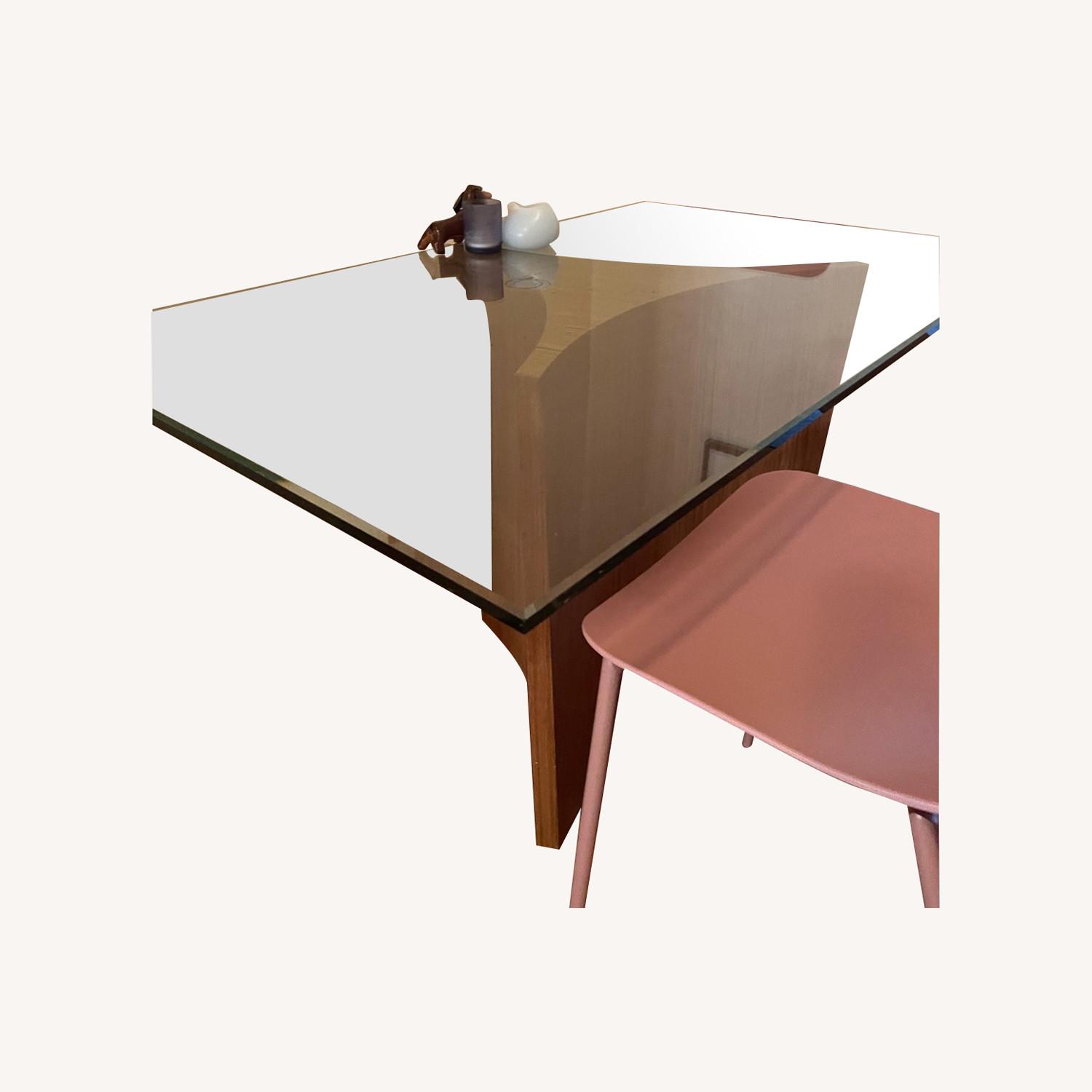 Glass Wood Dining Table - image-0