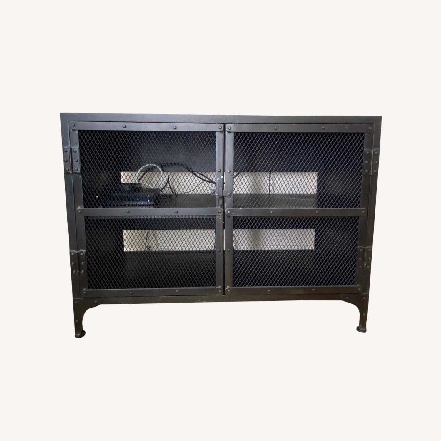 Restoration Hardware Metal Media Storage Chest AptDeco