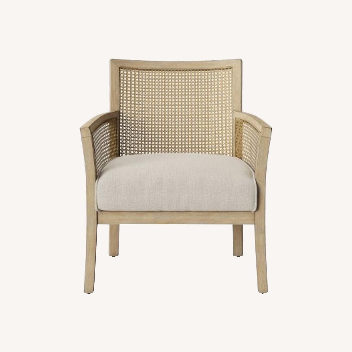 Target Beige Cane Accent Chair AptDeco