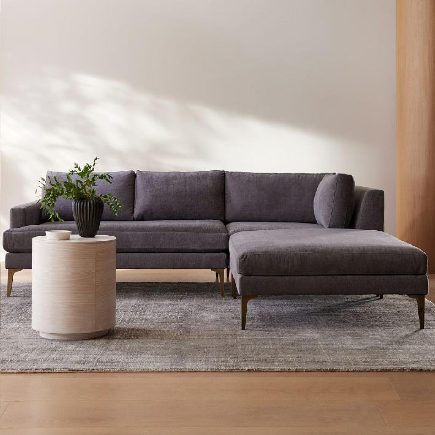 West Elm Andes Sectional Couch with Ottoman - image-4