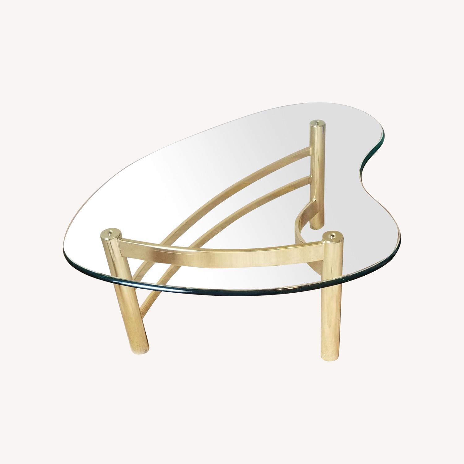 Kidney Shaped Glass Coffee Table - image-0