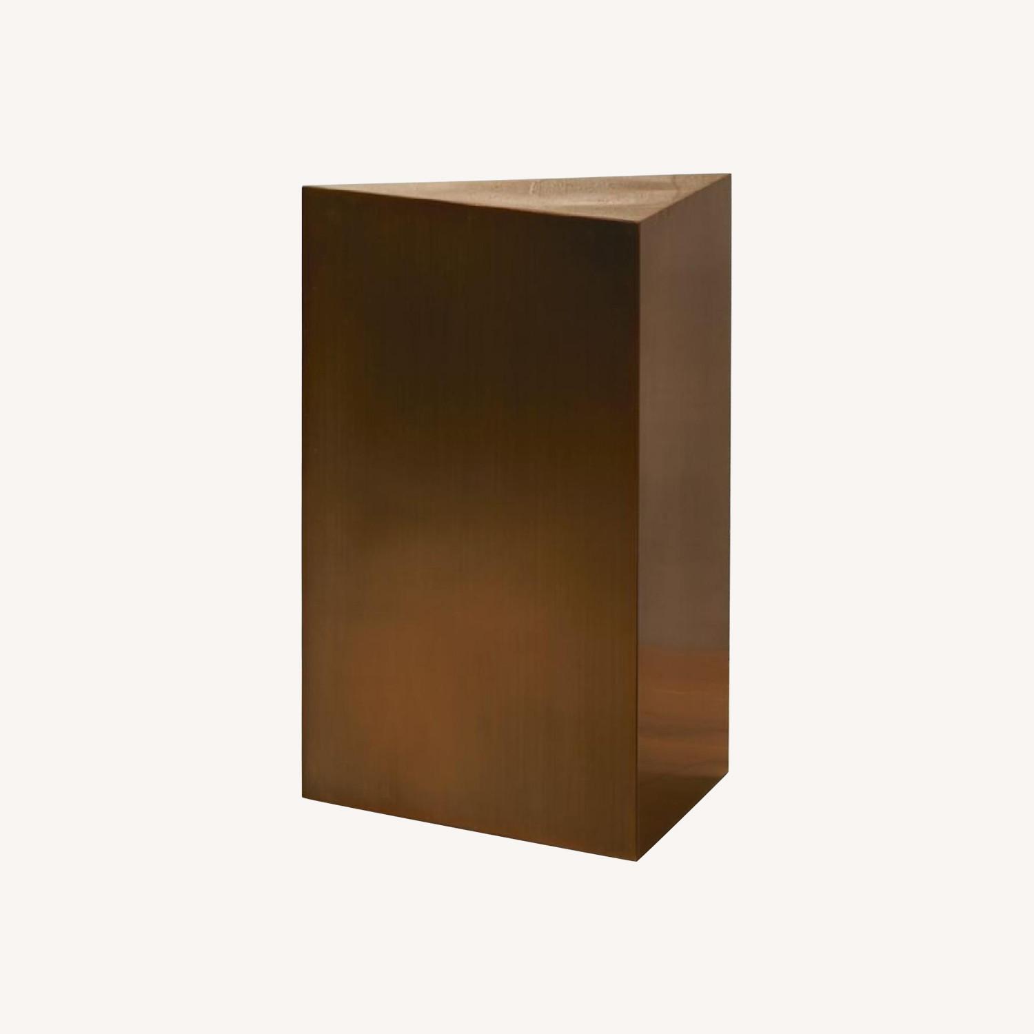 CB2 Tri Brass Triangle End Table - image-0