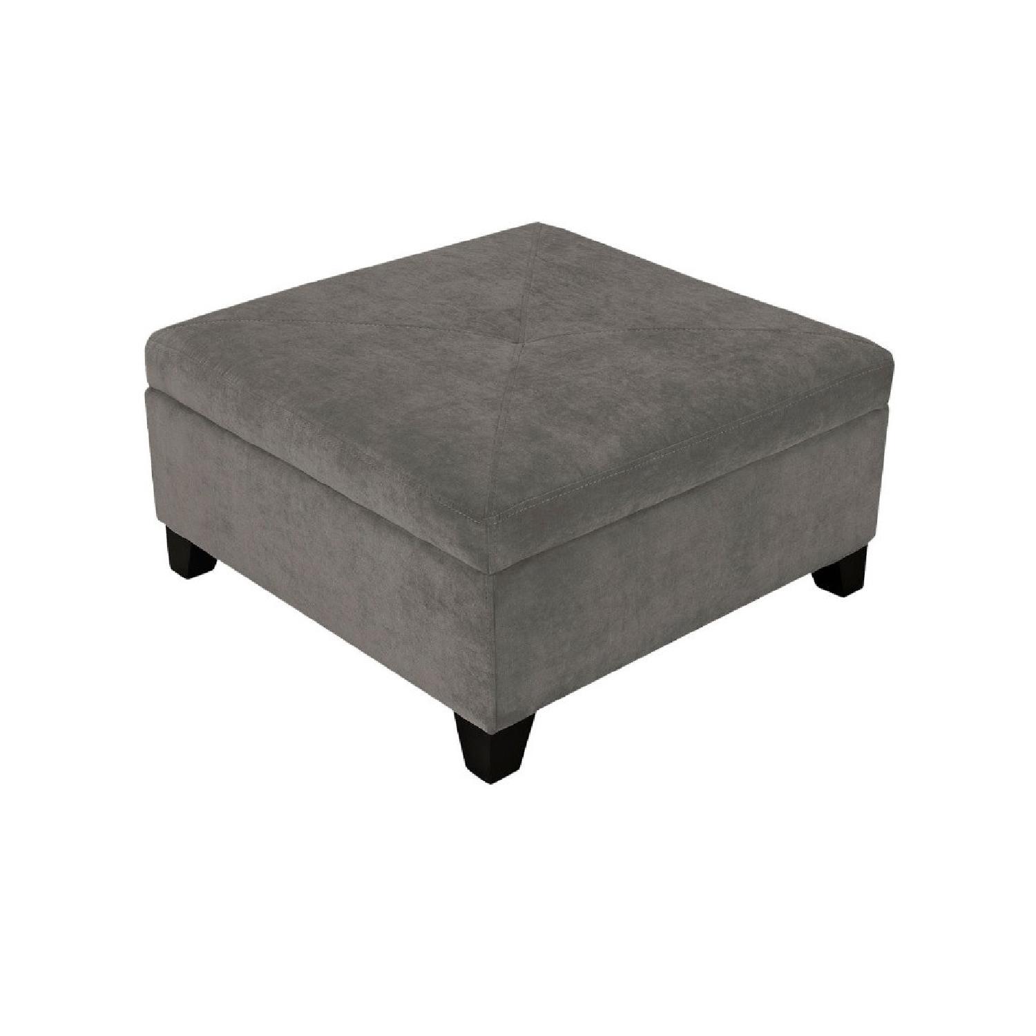 Raymour & Flanigan Grey Ottoman With Storage - image-6