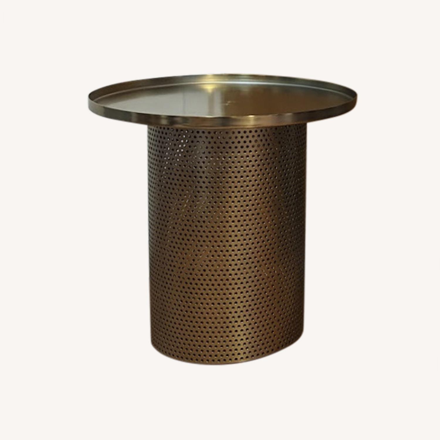 Two Article Equa Brass Side Tables - image-0