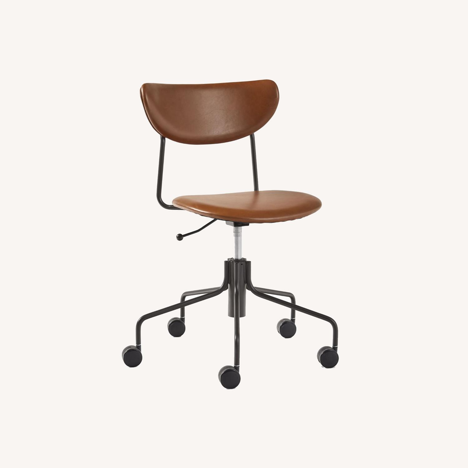 West Elm Petal Leather Swivel Office Chair - image-0